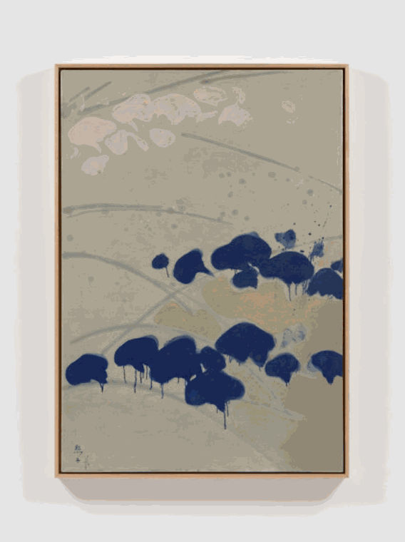Teruko Yokoi, Violet, 1980. Acrylic on canvas, 45 3/4 × 32 inches. Courtesy the artist and Marlborough Gallery.