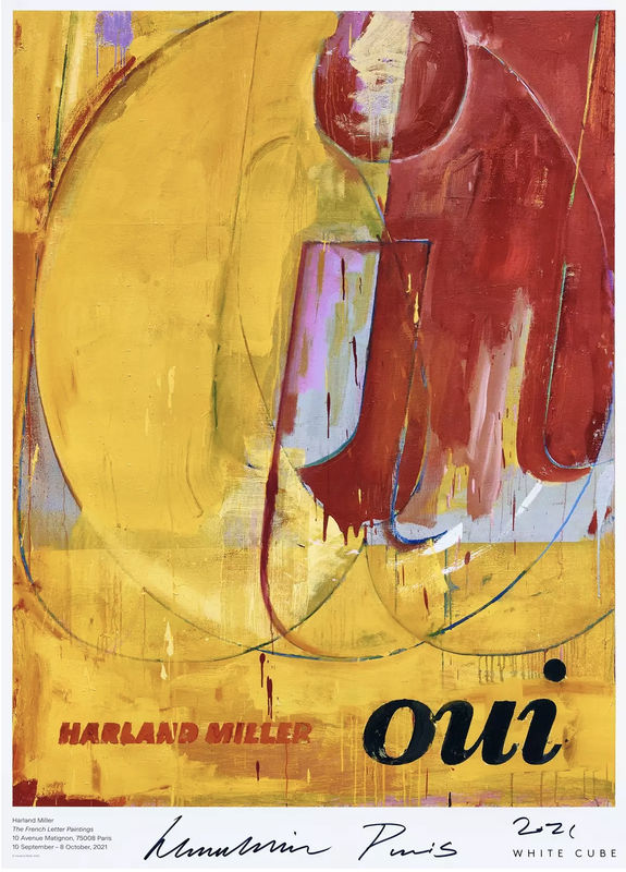 Harland Miller, The French Letter Paintings (Oui) Signed, 2023
