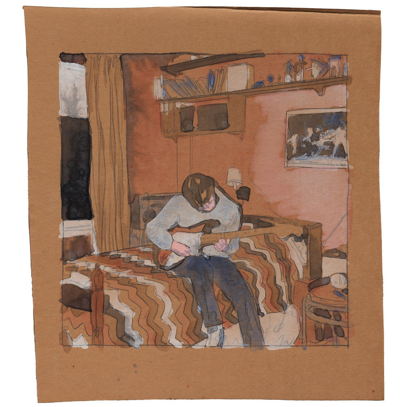 Kent Dorn, "Untitled (GD #11)," 2014, acrylic and carbon transfer on cardboard cardboard, 14 3/4 x 13 1/4 inches, frame: 19 3/8 x 17 7/8 inches