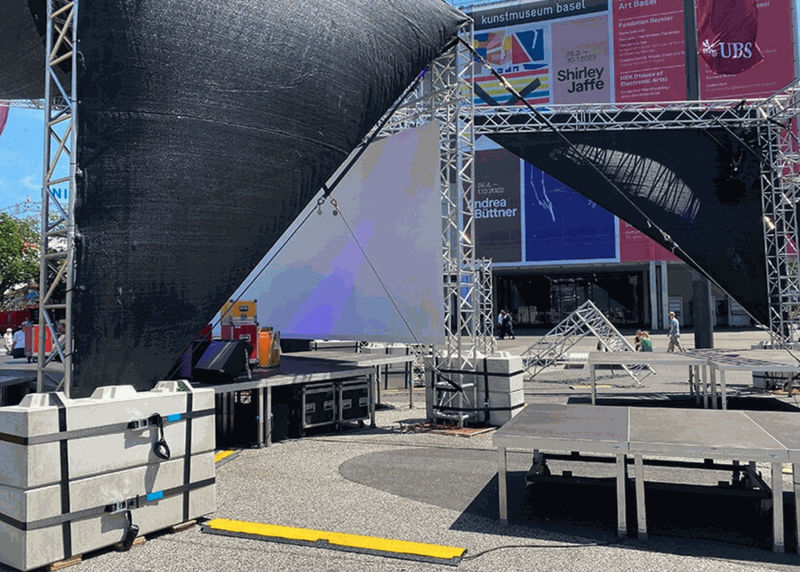 The installation's arrangement allows for multiple interpretations | image © designboom