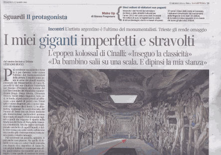 Ricardo Cinalli's art work is featured in Italian newspaper Corriere della Sera