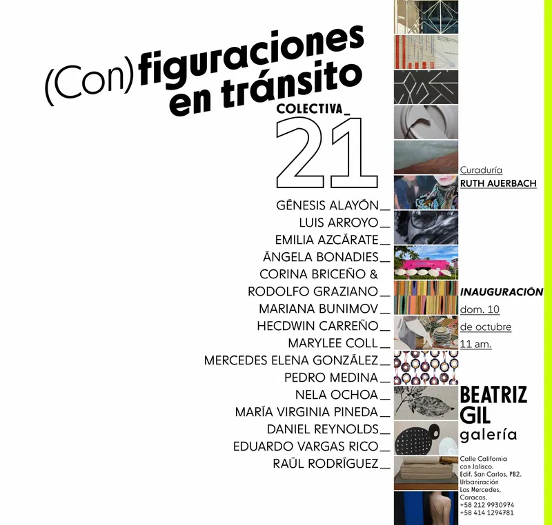COLECTIVA_21 (Con)figuraciones en tránsito, 16 artistas participantes