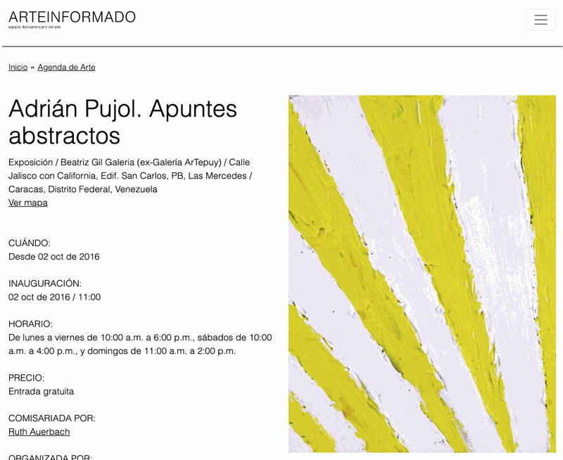 Adrián Pujol. Apuntes abstractos, Arte Informado