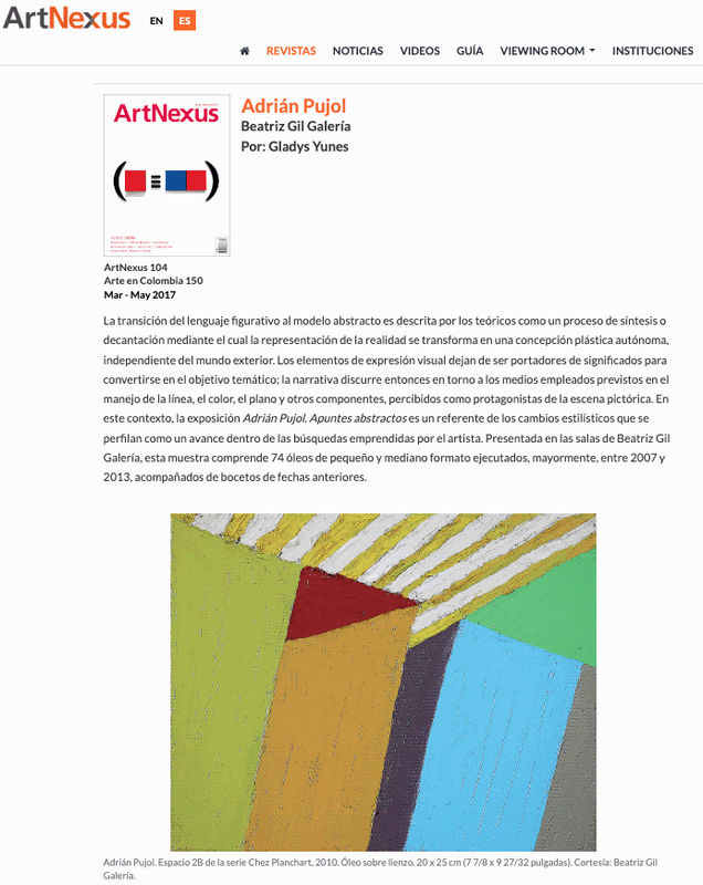 Adrián Pujol - Beatriz Gil Galería, ArtNexus