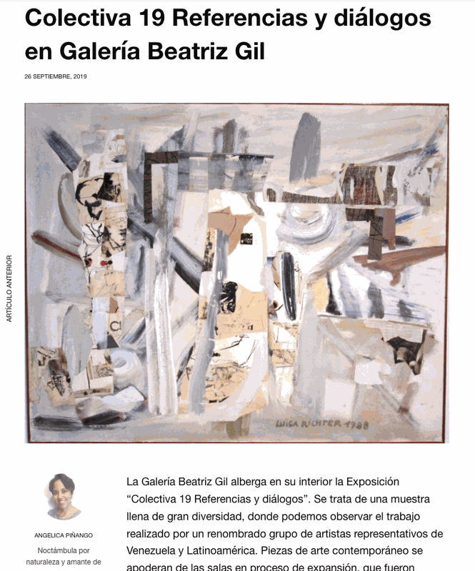 Colectiva 19 Referencias y diálogos en Galería Beatriz Gil, La guía de Caracas