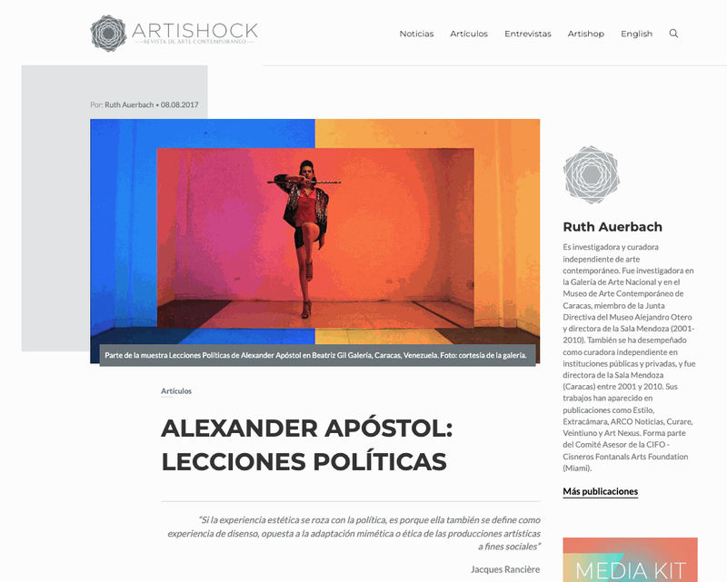ALEXANDER APÓSTOL: LECCIONES POLÍTICAS, Artishock