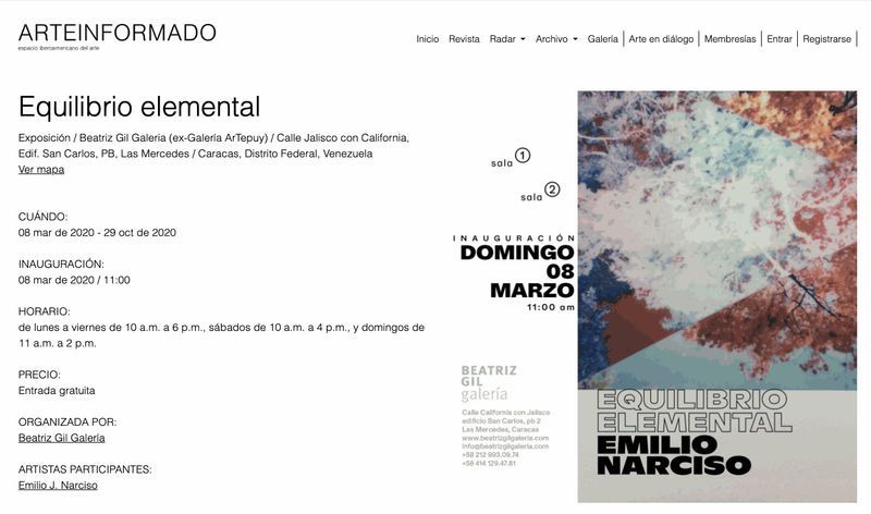 Equilibrio elemental, Arte Informado - Espacio Iberoamericano del Arte