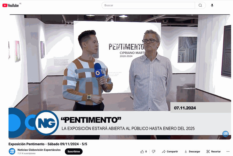 Exposición Pentimento - Sábado 09/11/2024 - 5/5, Noticias Globovisión Espectáculos