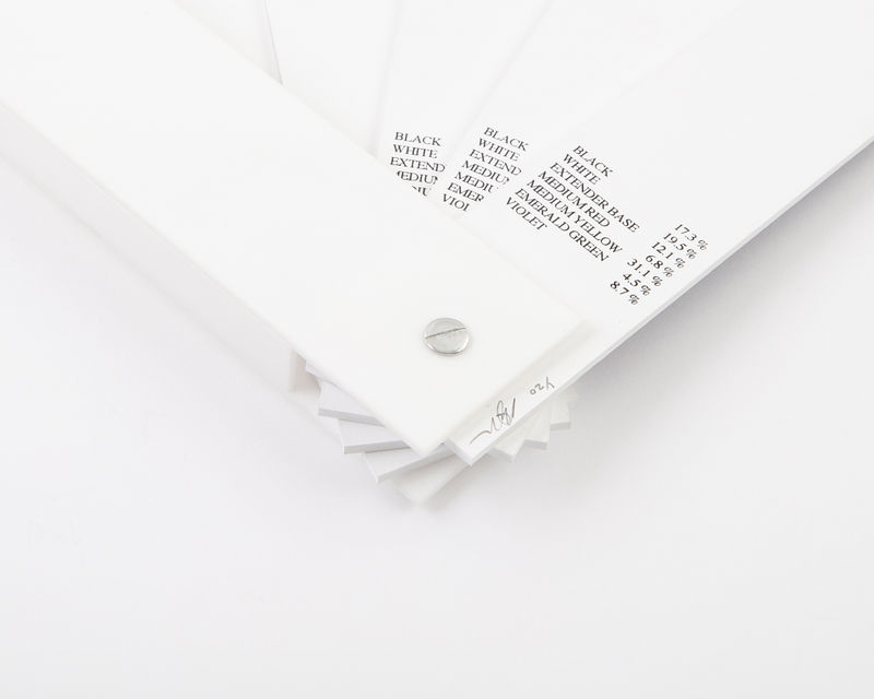 Detail of "Belong: The Other Shadows" Color swatch guide