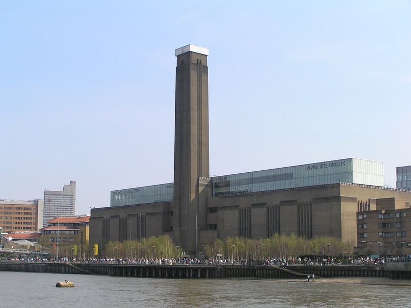 Image: A view of the Tate Modern in London from the River Thames. MasterOfHisOwnDomain, 2008