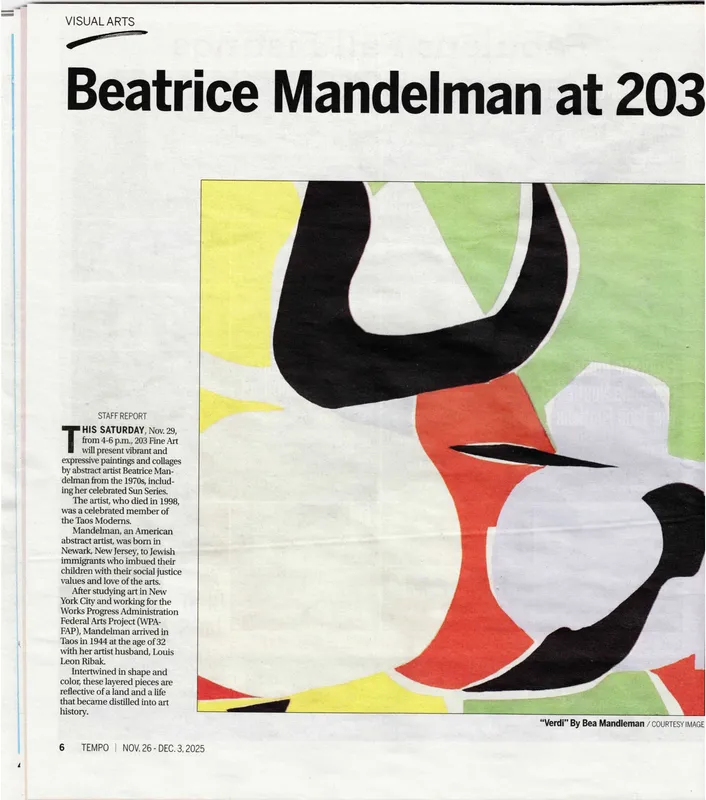 Taos News: Beatrice Mandelman at 203