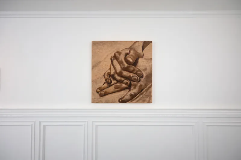 Orfeo Tagiuri, Dancer's Hands, Etched and stained birch wood, 88 x 85 x 4cm
