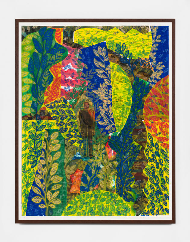 Arjuna Gunarathne "Lost in Paradise 3", 2024 Mixed Media on Paper 59 x 46 inches