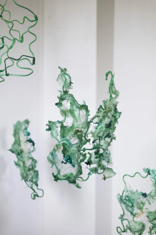 Riya Bhagat, Fashion After Fashion, 2024, Glycerine, metal wire and Waste silicon, courtesy of the artist