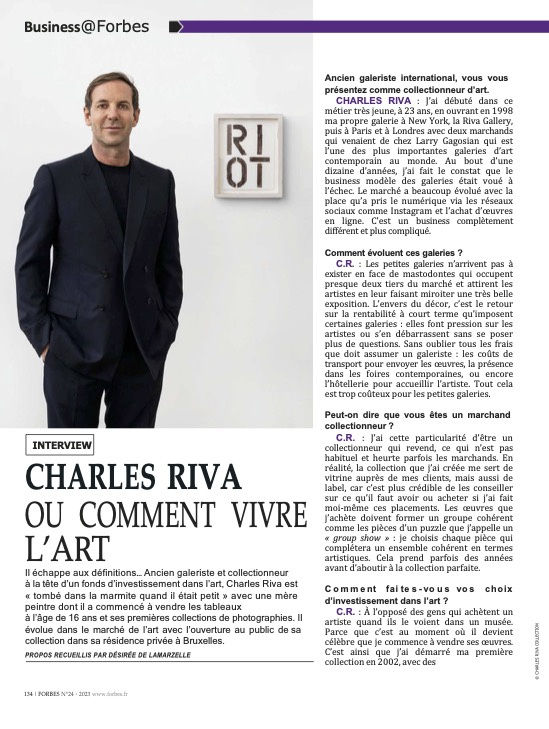 Charles Riva ou comment vivre l’Art, Interview with Charles Riva