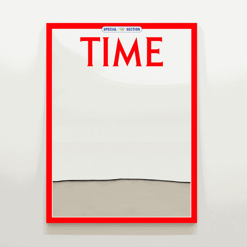 Mungo Thomson, September 19, 1988 (To Be The Best), 2024 Enamel on low-iron mirror, poplar and aluminum 188 x 142 x 6,5 cm (74 x 55 7/8 x 2 1/2 in.)