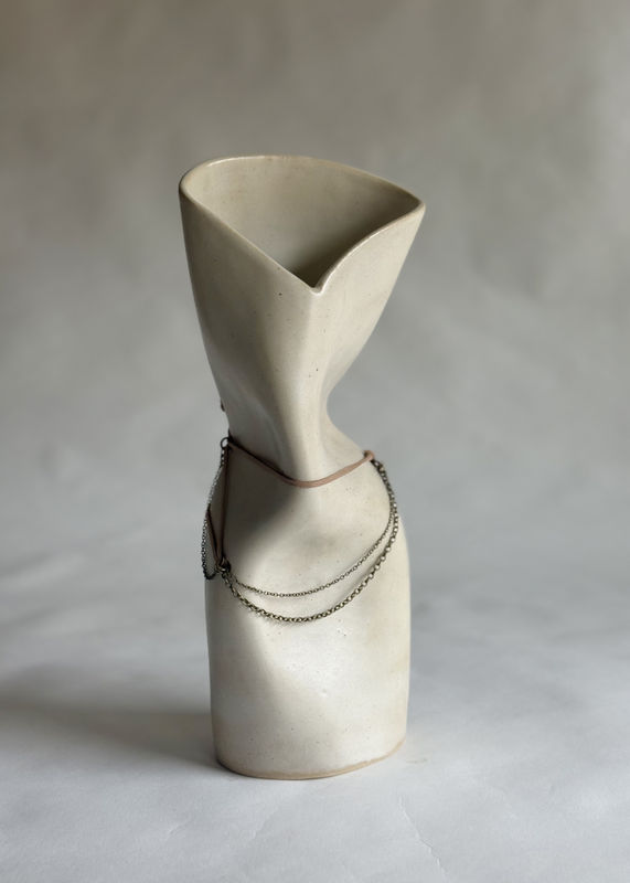 Adorned, 2026, Ceramic, leather and chains