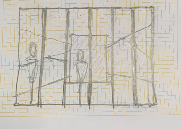 Barak Bar-Am, sketch for Line in the Sand Cabinet, 2020