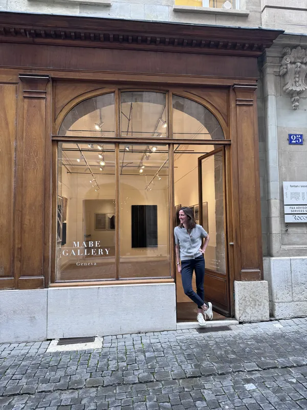 MARINE de Rougé at the entrance of her gallery