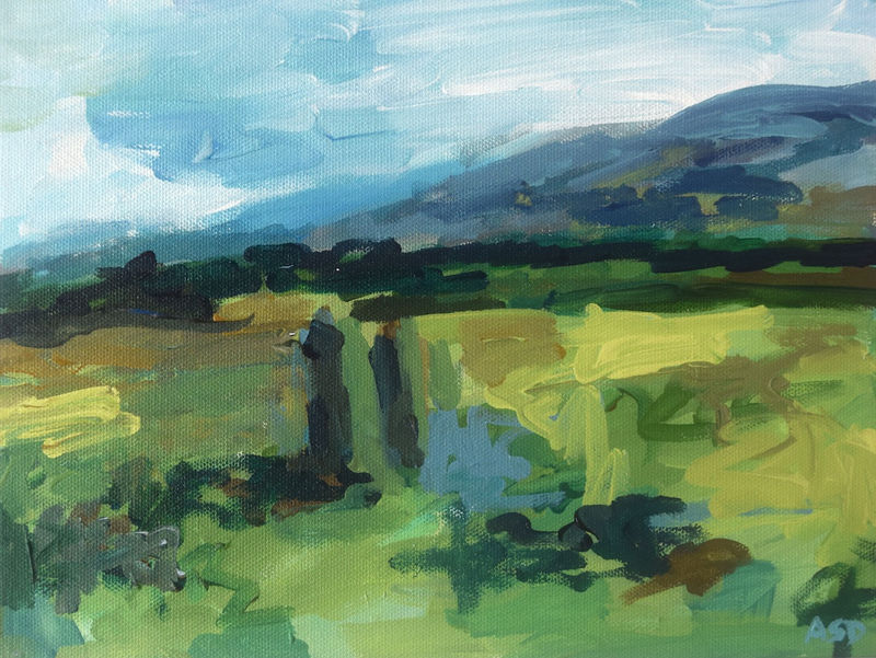 The Bush, 2020 Acrylic 9" x 12" with Floating Frame