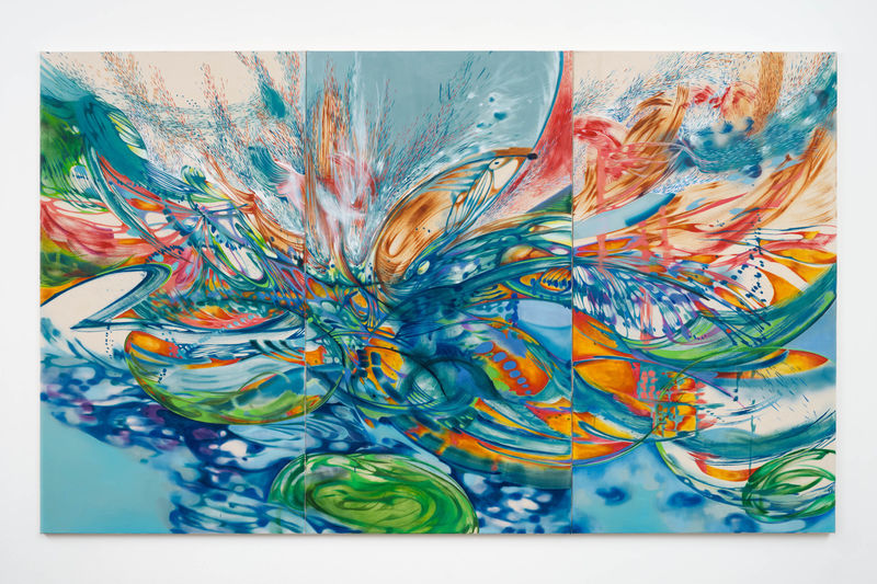 Ji Won Cha, 'He hopes from an eternity from now', 2024, Oil on canvas, 78 3/4 x 118 1/8 in