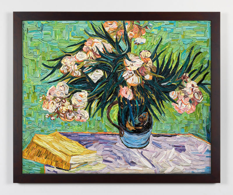 Vik Muniz, Oleanders, after Vincent van Gogh (Brushstrokes), 2025, Archival inkjet print, 127 x 156.2 cm. (50 x 61 1/2 in.), Edition of 6 + 4 AP