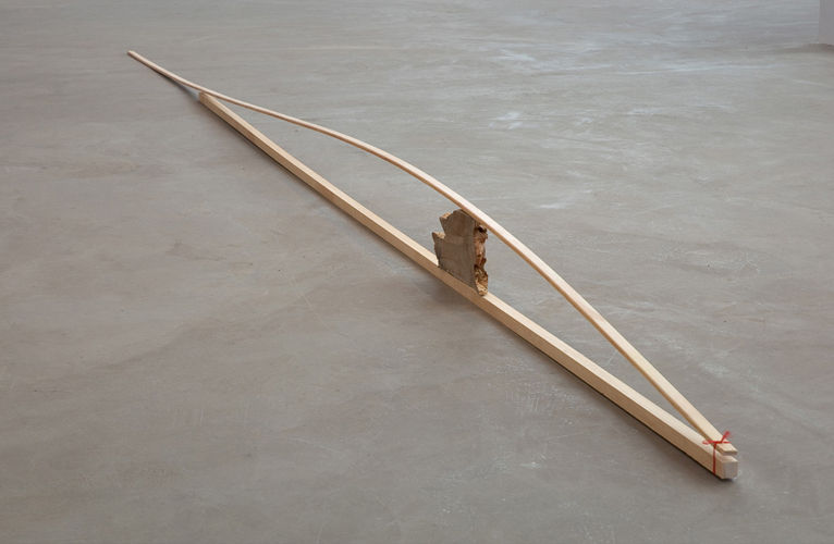 Mitzi Pederson, Untitled, 2009, wood and thread, 72 x 144 x 3/4 inches
