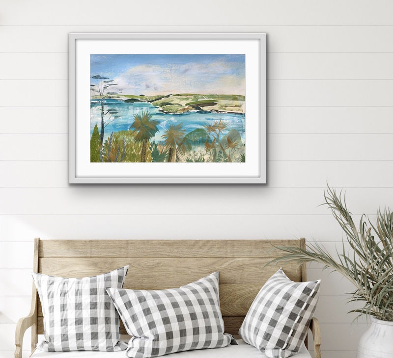 Ellie Verrecchia, Overbecks Palm Garden, acrylic on cotton paper, 2021. 56 x 77 cms