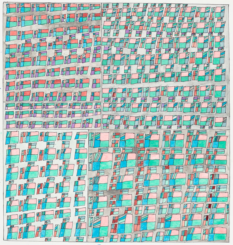 Ethel Revita, Untitled, 2017, marker and watercolor on paper, 21 x 22 inches © 2017 Creativity Explored Licensing LLC All Rights Reserved