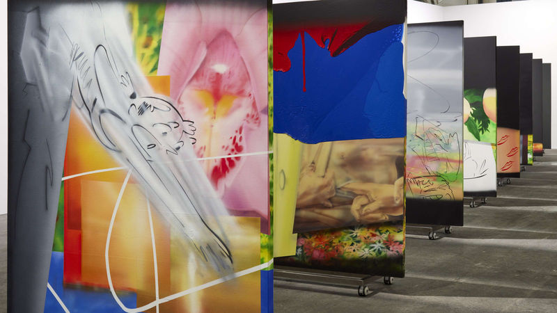 Installation View of Hoda Kashiha's "In Appreciation of Blinking, 2021" presented by Nathalie Obadia Gallery at Art Basel Unlimited Courtesy of Art Basel