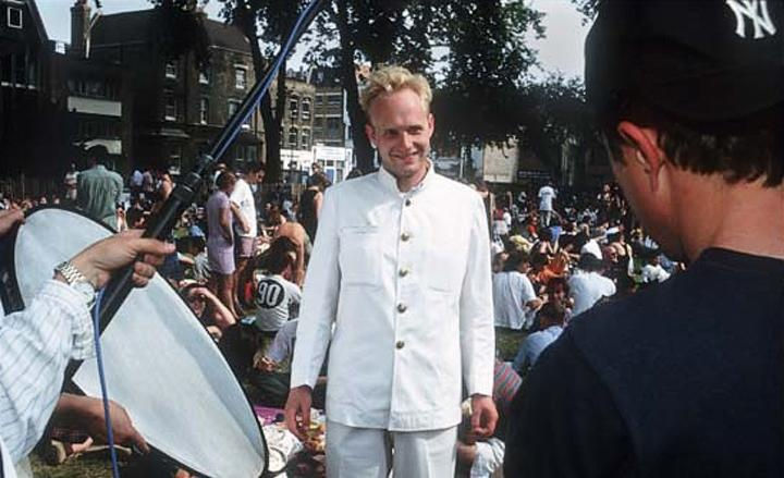 A new show at London's Paul Stolper gallery, 'Factual Nonsense - The Art and Death of Joshua Compston', celebrates the short life of this catalytic engine of the early 1990s London art scene. Here, Compston is pictured sporting his trademark white suit