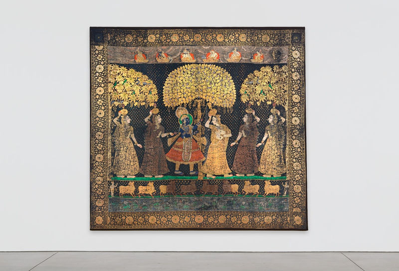 Pichhvai of Dana Lila (the demanding of toll) Deccan, possibly Hyderabad, mid 19th century