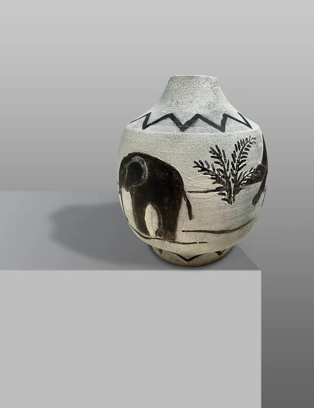 Jean Besnard Ceramic Vase, 1931 émail crispé, glazed earthenware