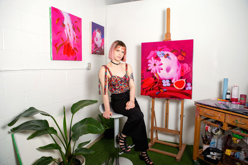 Megan Ellen Macdonald in her studio