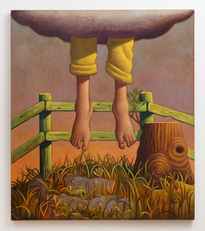 Nat Meade, "Poise", 2026, Oil on hemp, 48 x 42 inches (121 x 106 cm)