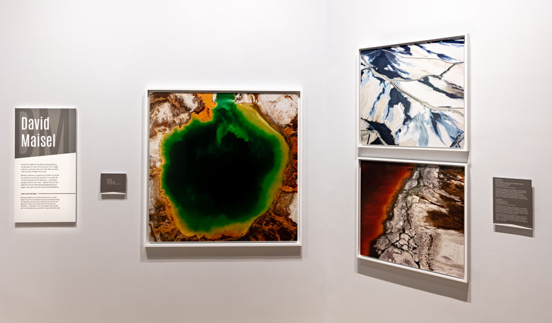installation shot of three David Maisel artworks at the Smithsonian