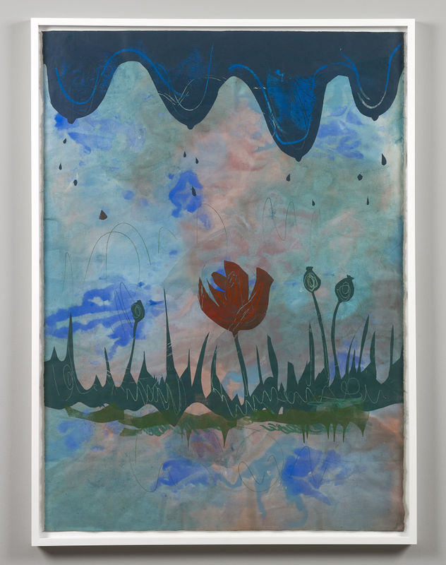 Lotte Gertz, 'More layers of silt', 2022, gouache, watercolour and relief print on Japanese Kozu paper, 147 x 107 cm (framed)