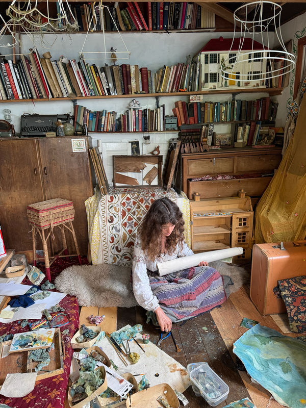 Mia Kokkoni in her studio, Glasgow, 2025