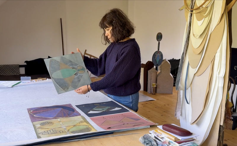 Johanna Unzueta in her studio, Berlin, 2024.