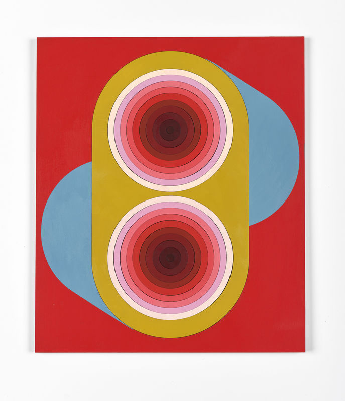 Lubna Chowdhary, 'Code 70', 2024, Gouache and acrylic on gessoed board, 34 x 29 cm. Photograph: John McKenzie.