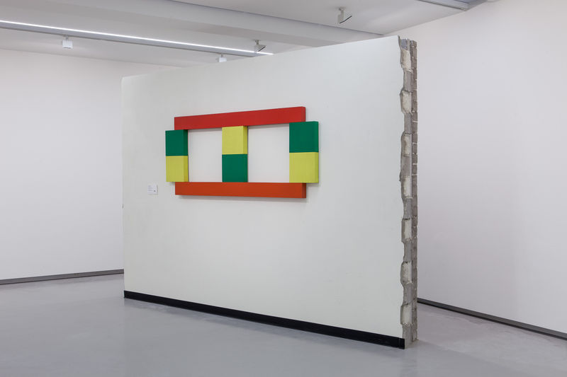 Fiona Connor, Wallworks (featuring Trevor Vickers, Untitled Painting 1968), installation view, Monash University Museum of Art, Melbourne, 2014. Photo: Andrew Curtis