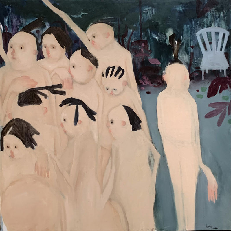 'Trojan Horses I', 2023 Oil on canvas, 122 x 122 cm 48 x 48 in