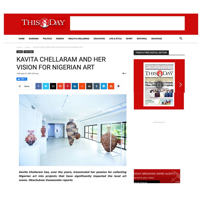 ThisDay: 'Kavita Chellaram and Her Vision for Nigerian Art'