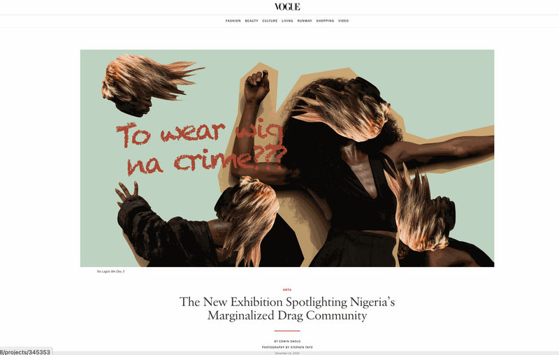 Vogue: 'The New Exhibition Spotlighting Nigeria’s Marginalized Drag Community'
