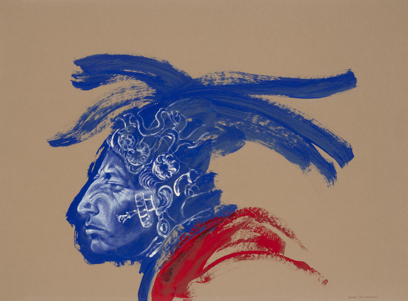 Rafael Trelles Chilam Balam, 2019 Etching ink, acrylic on Stonehenge paper 30 x 22 in ( 76 x 56 cm )