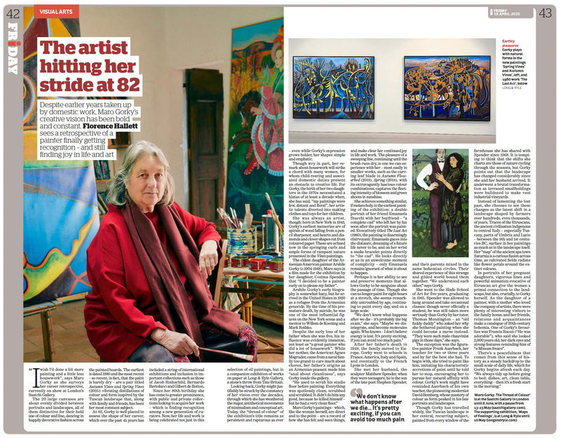 The artist hitting her stride at 82: Maro Gorky, The i Paper