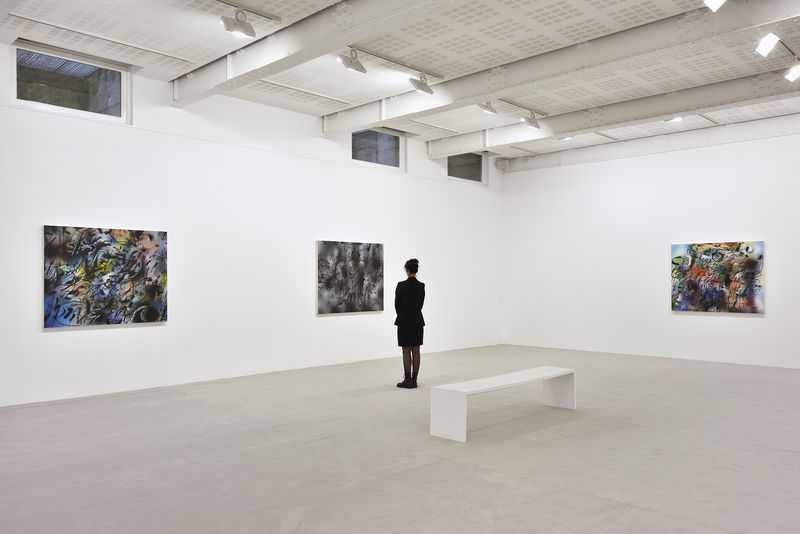 install view of works by Julie Mehretu in Paris, 2022