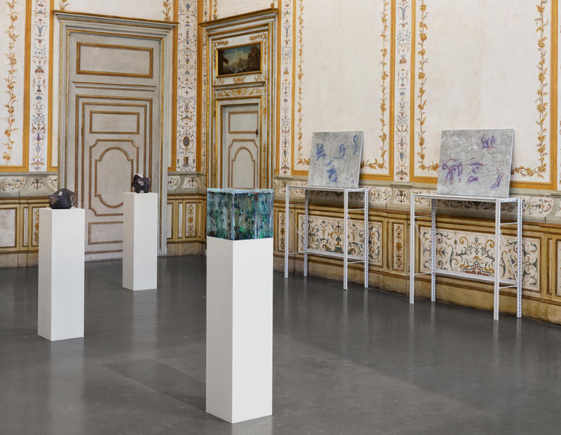 installation view of Crowd Crystal, Agnieszka Kurant's exhibition at Castello di Rivoli