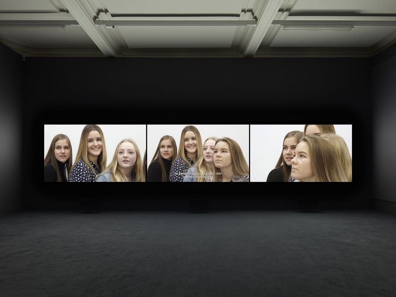 Rineke Dijkstra Night Watching, 2019 3-channel HD video installation, with sound; 35 min. looped