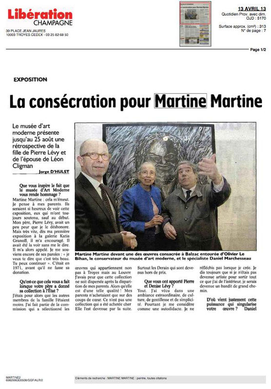 La consécration pour Martine Martine